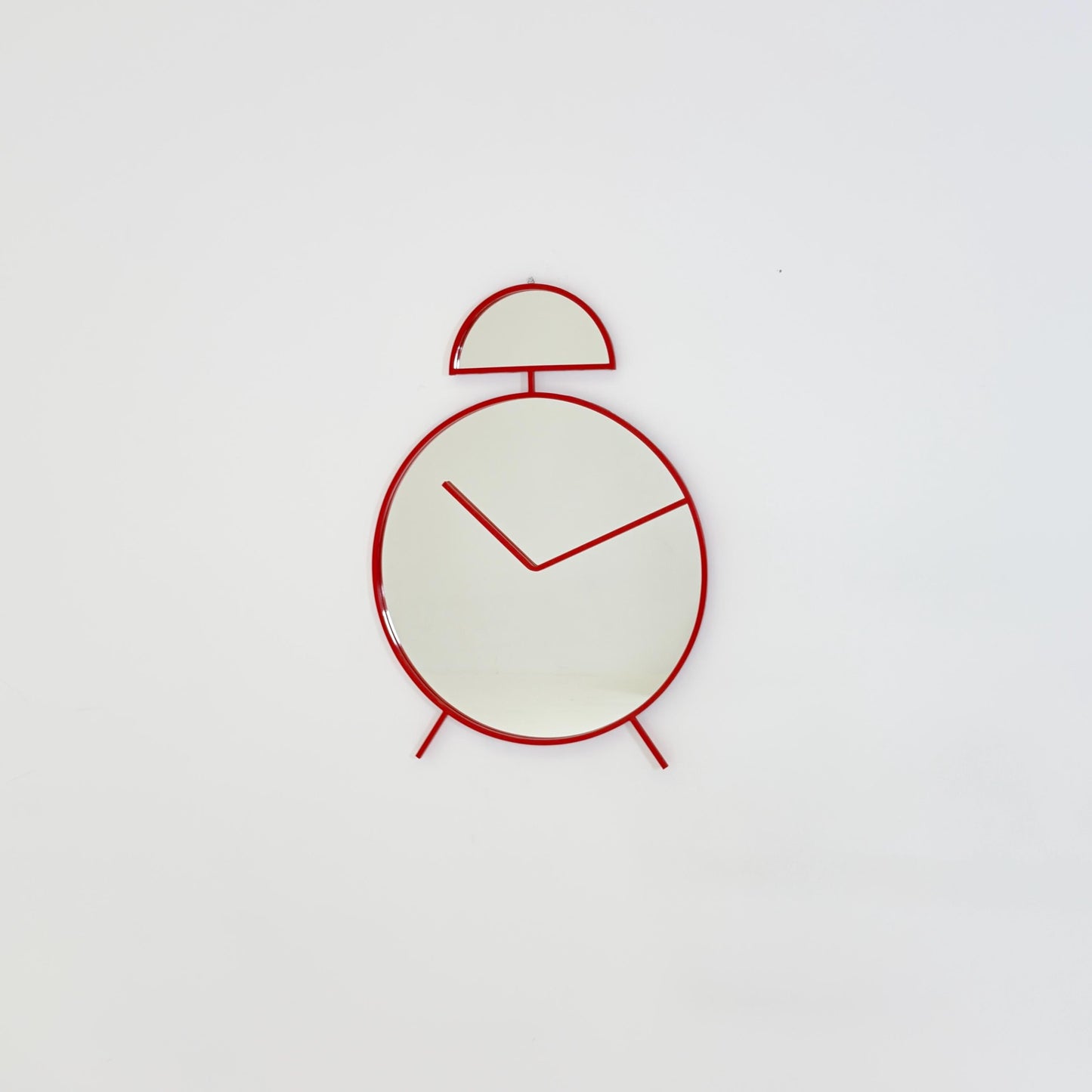 1 of 2 Mid-Century Pop Art Alarm Clock Wall Mirror by Pilm | 1970s Italy