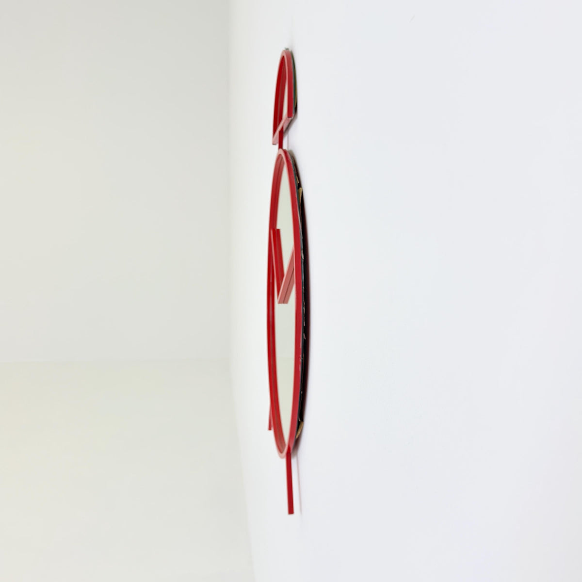 1 of 2 Mid-Century Pop Art Alarm Clock Wall Mirror by Pilm | 1970s Italy
