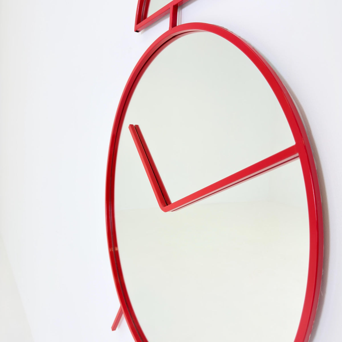1 of 2 Mid-Century Pop Art Alarm Clock Wall Mirror by Pilm | 1970s Italy