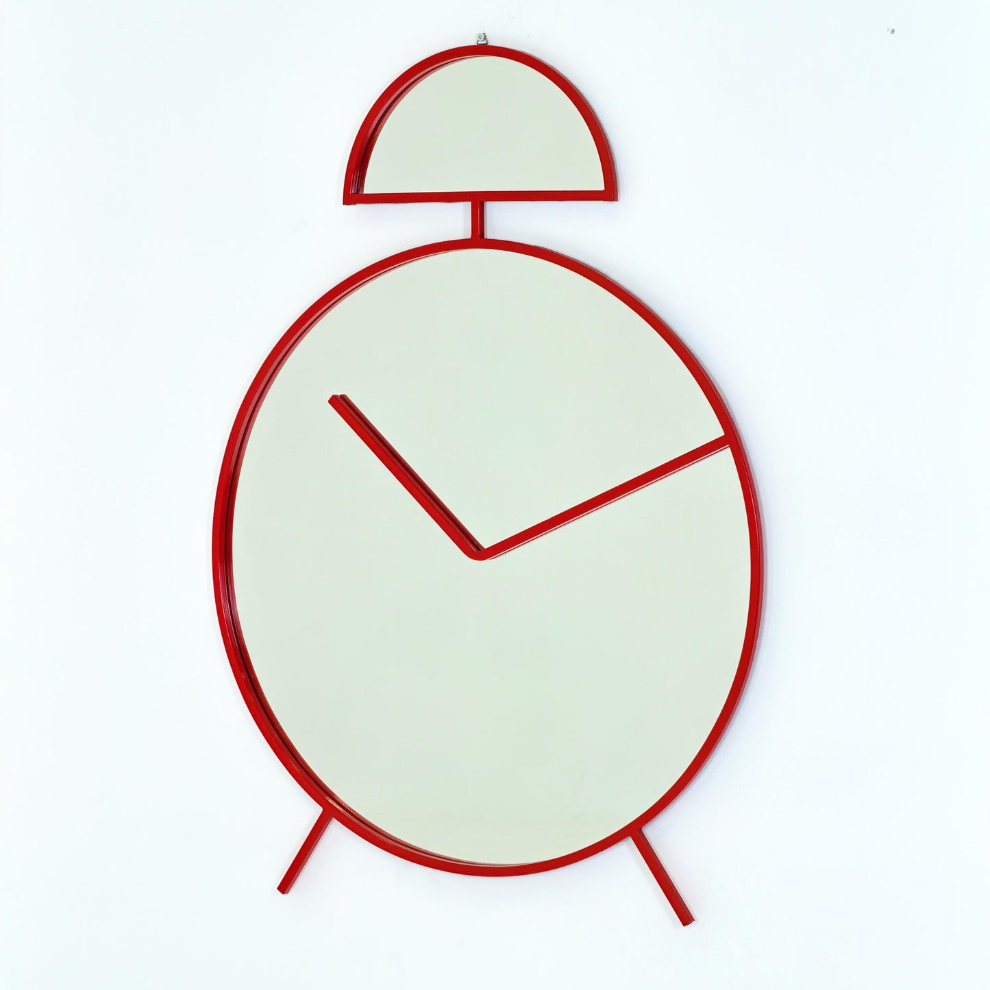 1 of 2 Mid-Century Pop Art Alarm Clock Wall Mirror by Pilm | 1970s Italy
