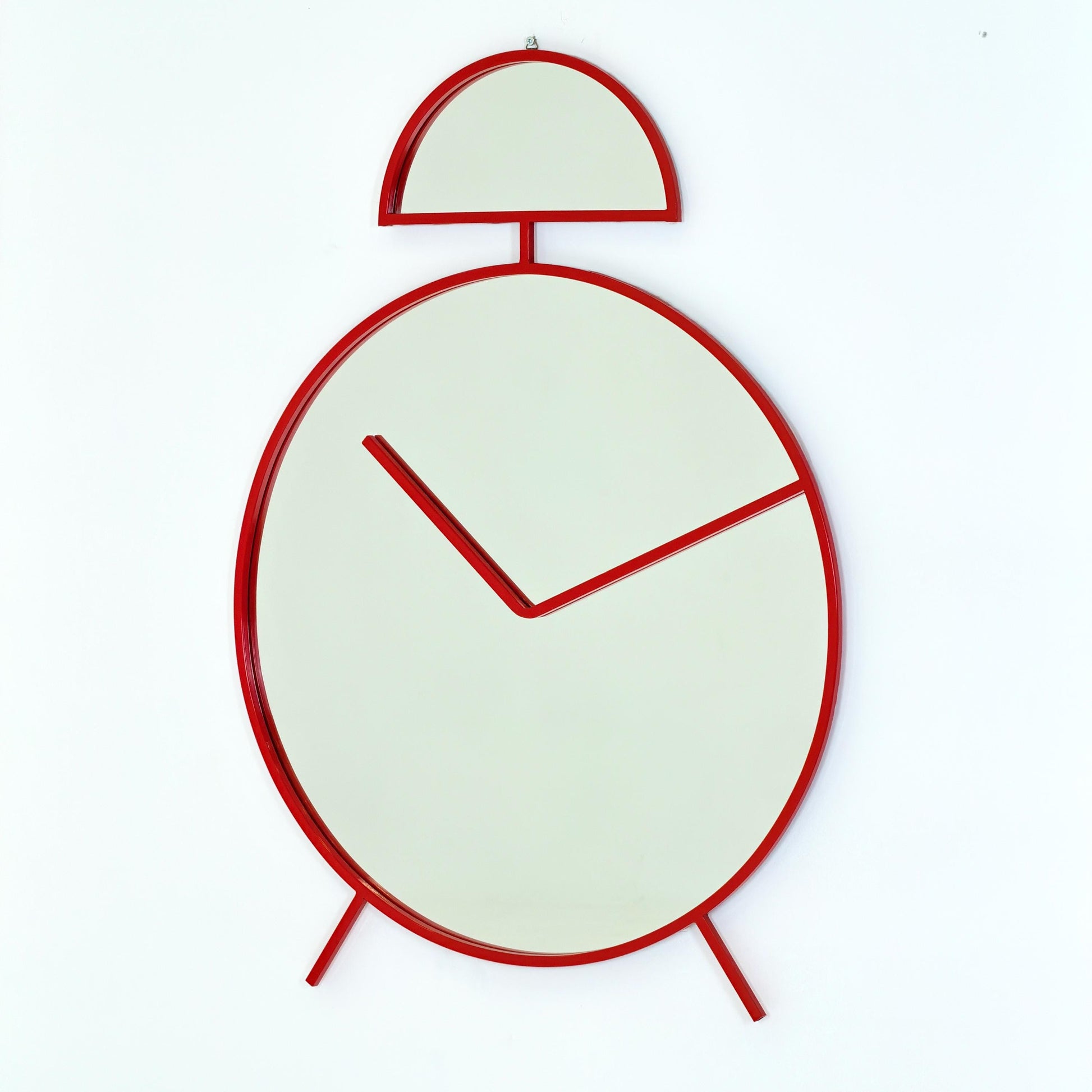 1 of 2 Mid-Century Pop Art Alarm Clock Wall Mirror by Pilm | 1970s Italy