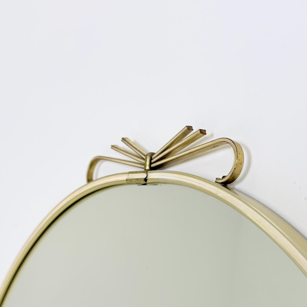 Mid-Century Modern Brass Wall Mirror by Lenz, Lenzgold, 1960s Germany