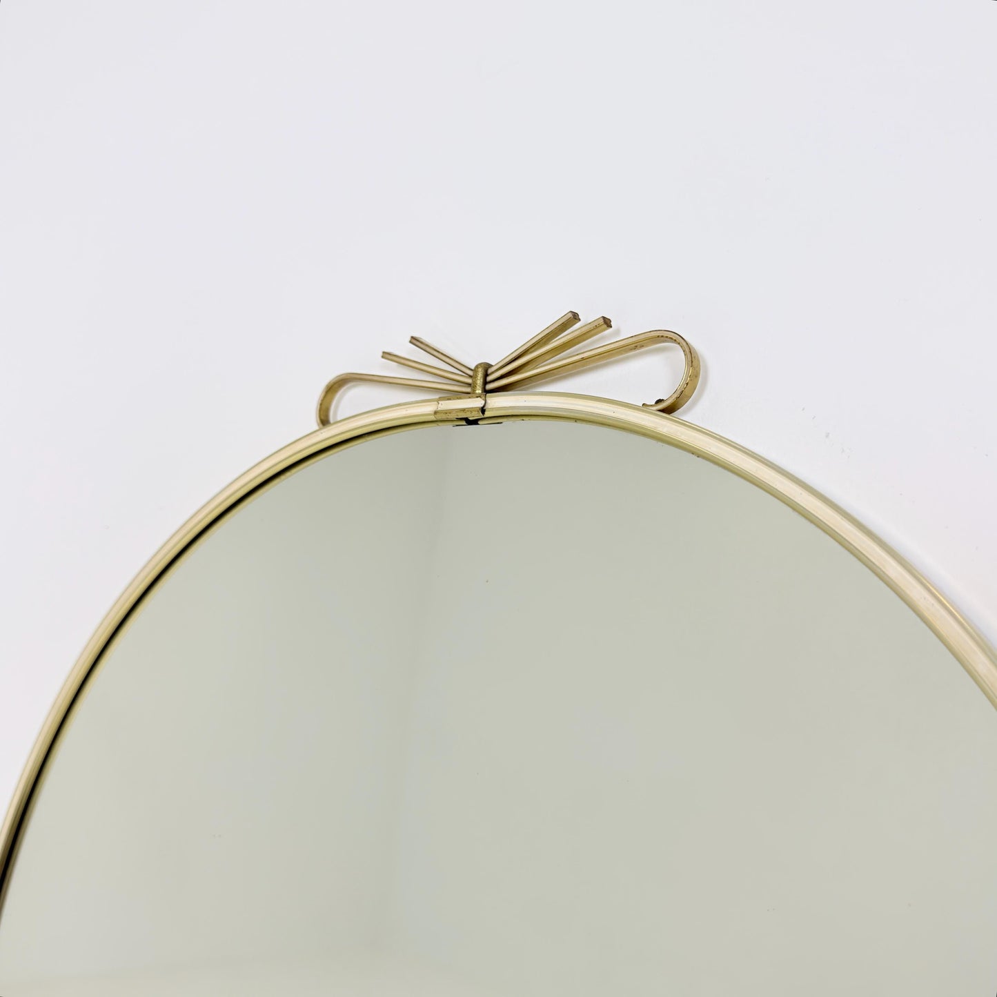 Mid-Century Modern Brass Wall Mirror by Lenz, Lenzgold, 1960s Germany