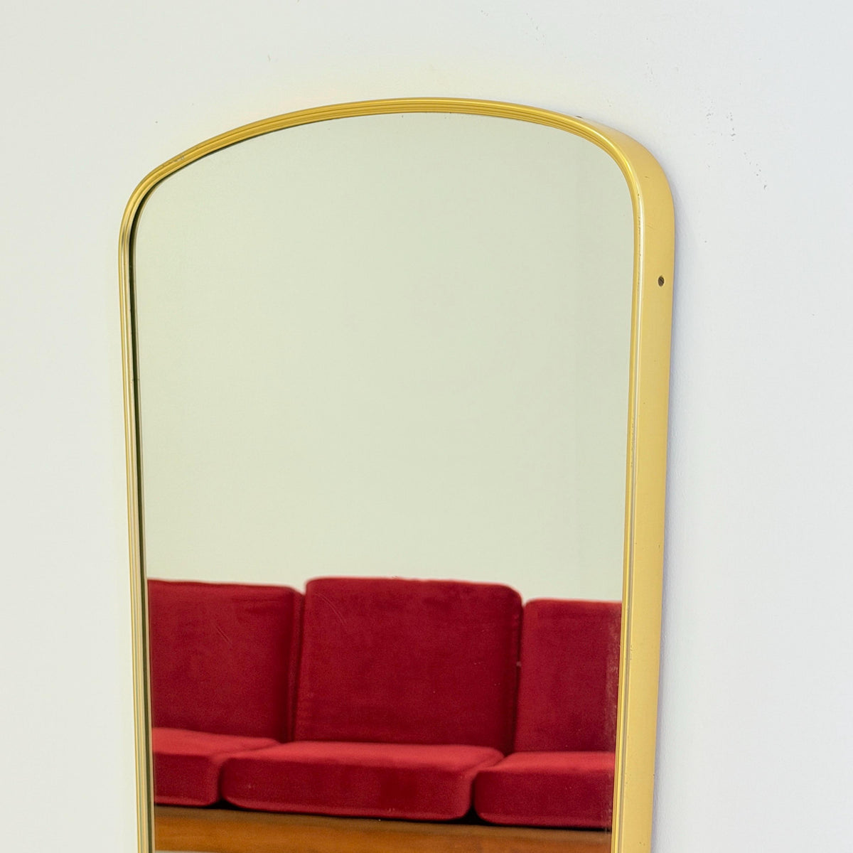 Rare Mid-Century Modern brass kidney Wall Mirror – by Arax zierspiegep western Germany, 1960s