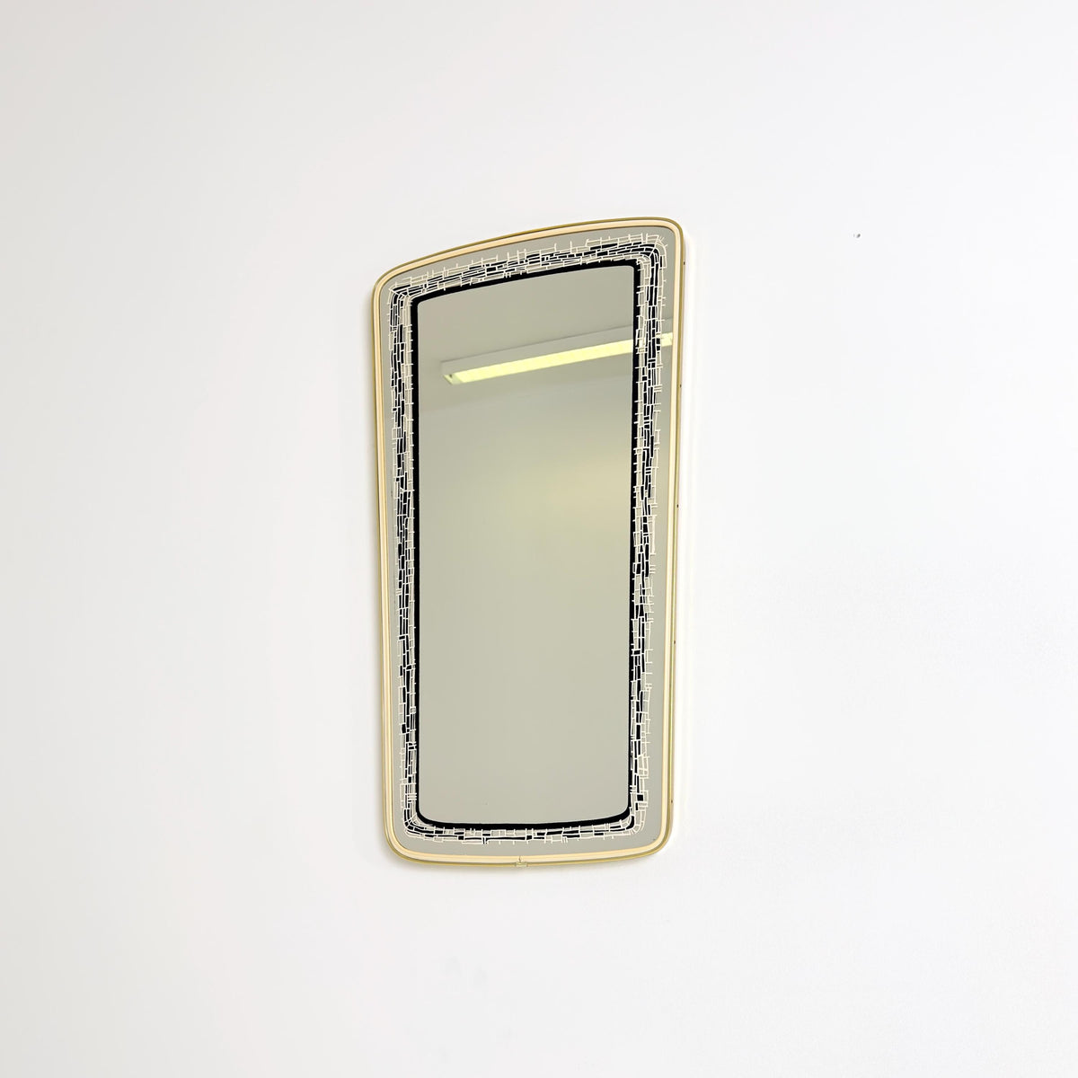 Rare Mid-Century Modern Wall Mirror with Black Mosaic Glass Detail, Germany 1960s