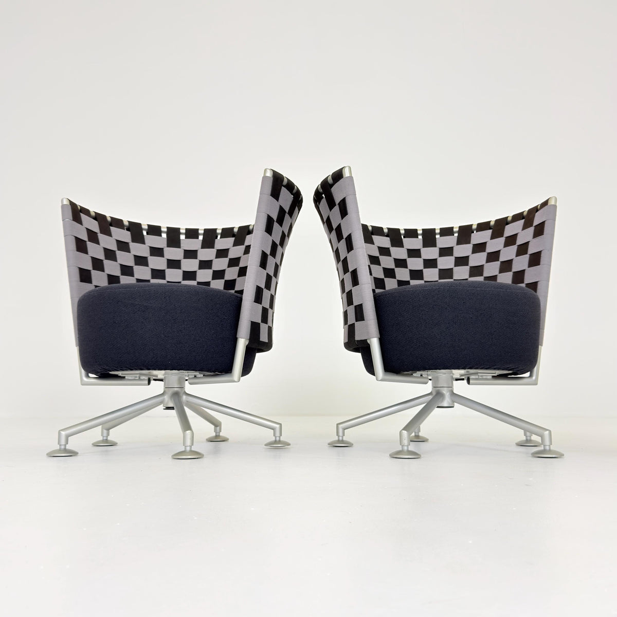 Mid century modern Peter Maly Circus Lounge Chairs & Ottoman for COR Germany, 1990s