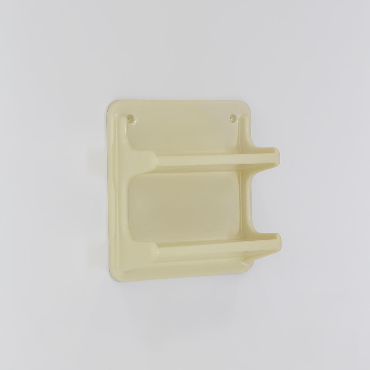 Rare Mid-Century Space Age Wall Shelf by Jean Paul Emonds-Alt, 1970s France, Cream Fiberglass, Thermoformed Plastic