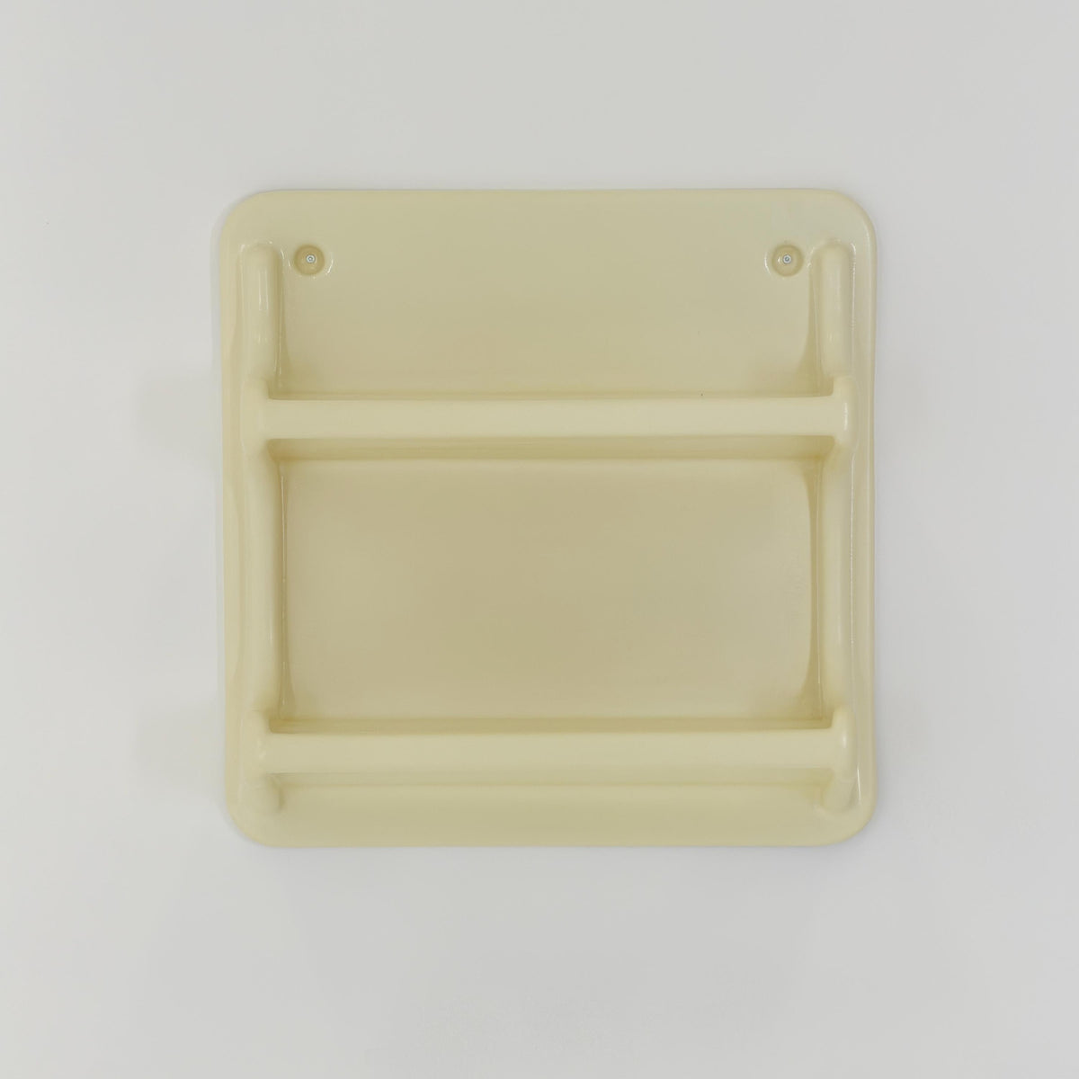 Rare Mid-Century Space Age Wall Shelf by Jean Paul Emonds-Alt, 1970s France, Cream Fiberglass, Thermoformed Plastic