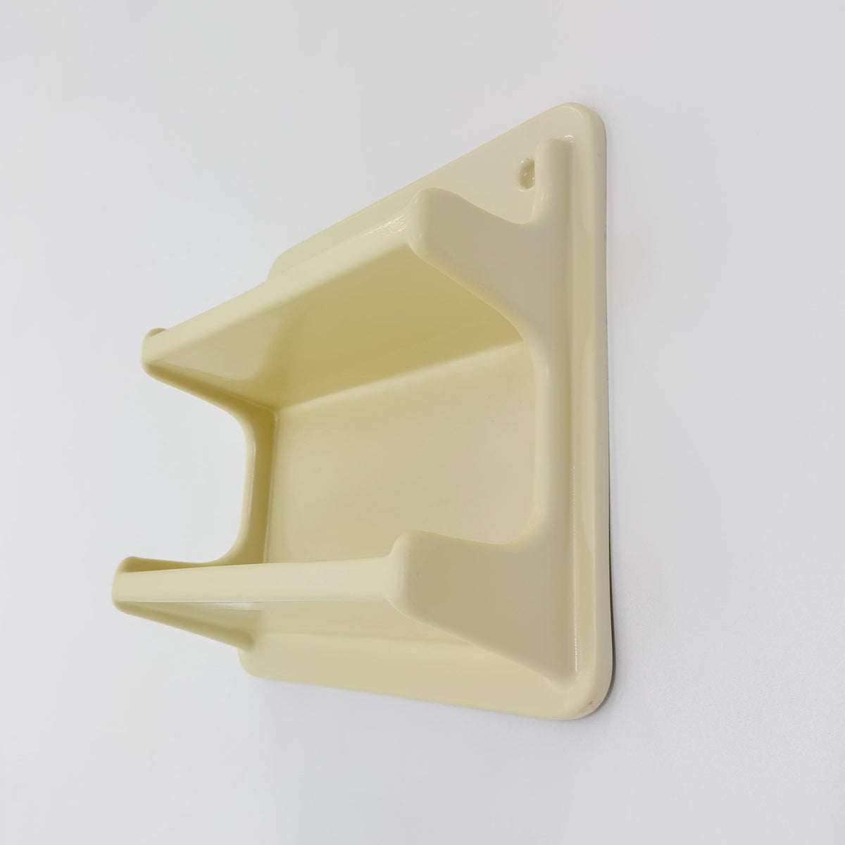 Rare Mid-Century Space Age Wall Shelf by Jean Paul Emonds-Alt, 1970s France, Cream Fiberglass, Thermoformed Plastic