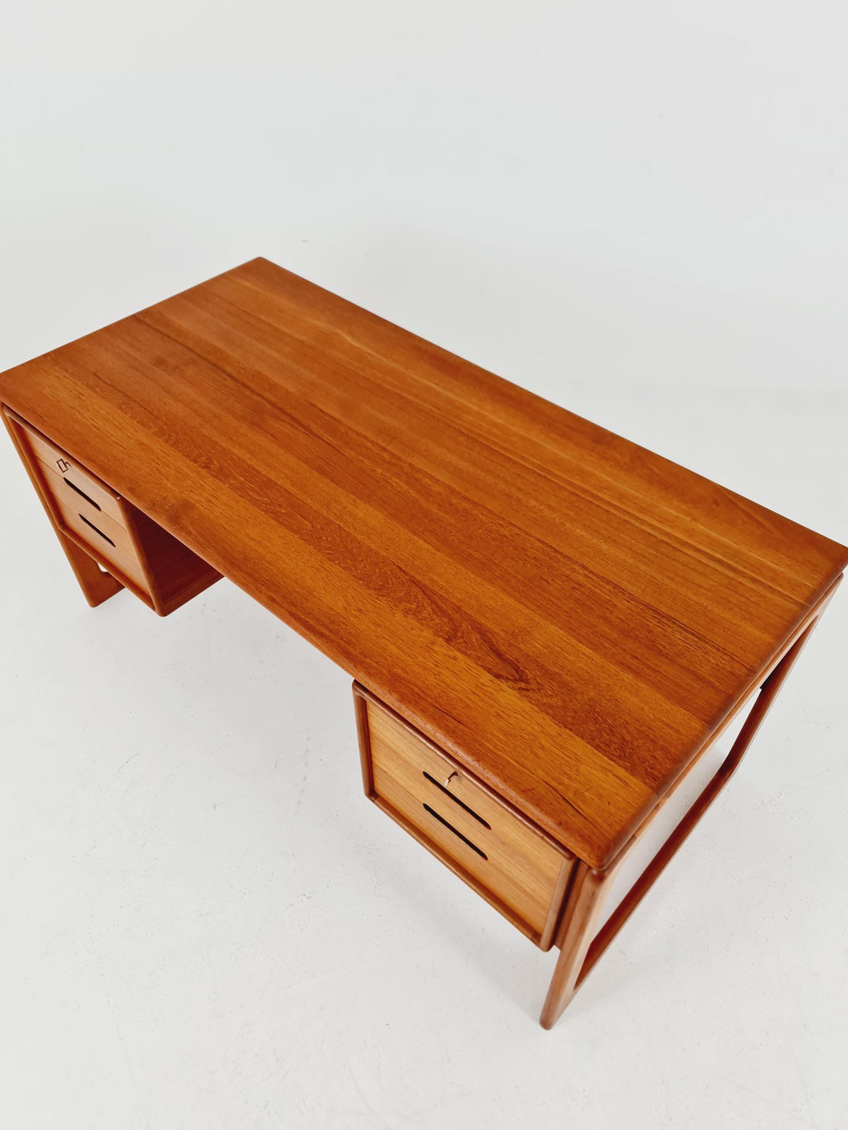 Rare Danish Solid Teak Desk by Dyrlund Møbelfabrik, 1960s