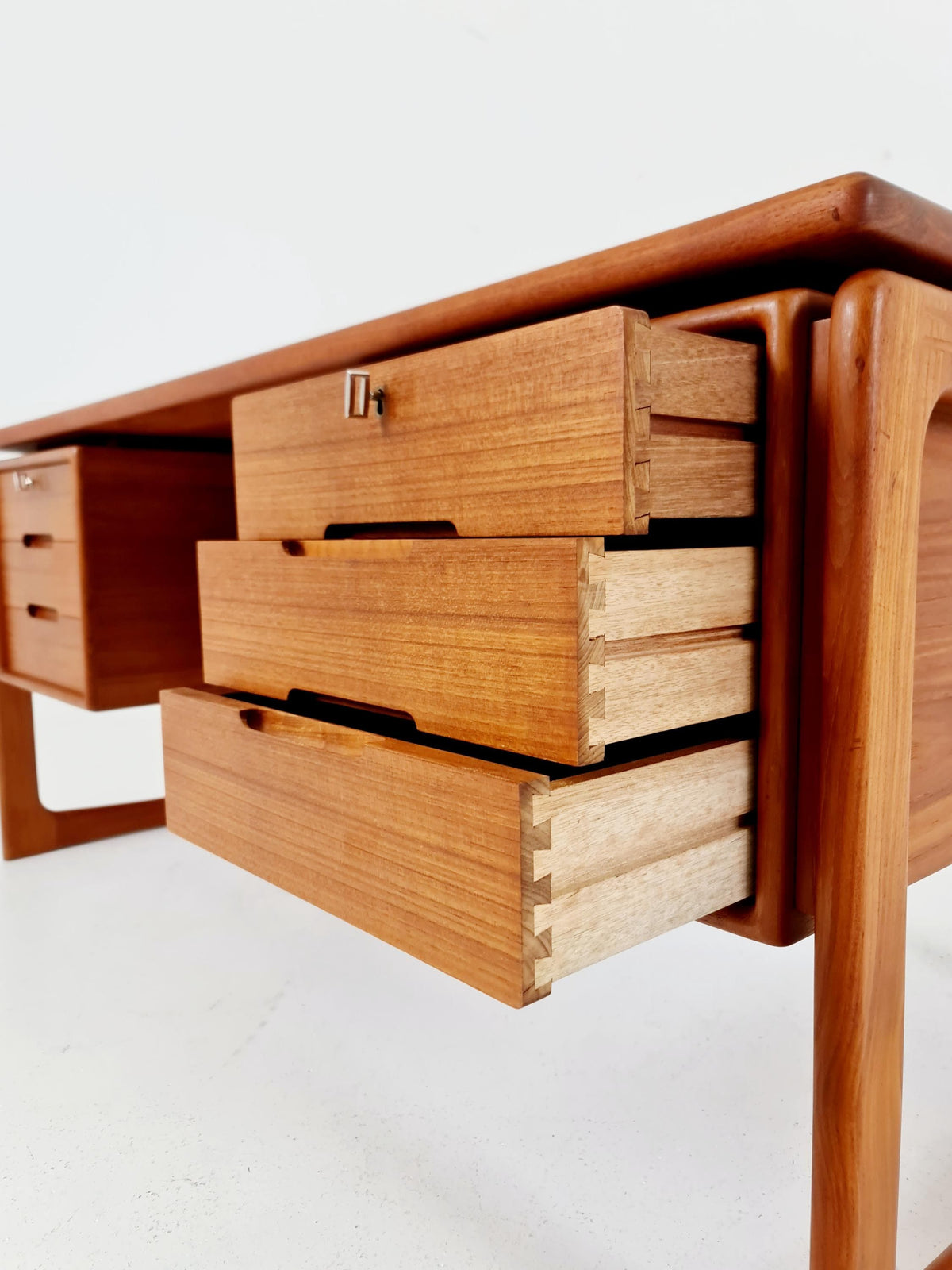 Rare Danish Solid Teak Desk by Dyrlund Møbelfabrik, 1960s