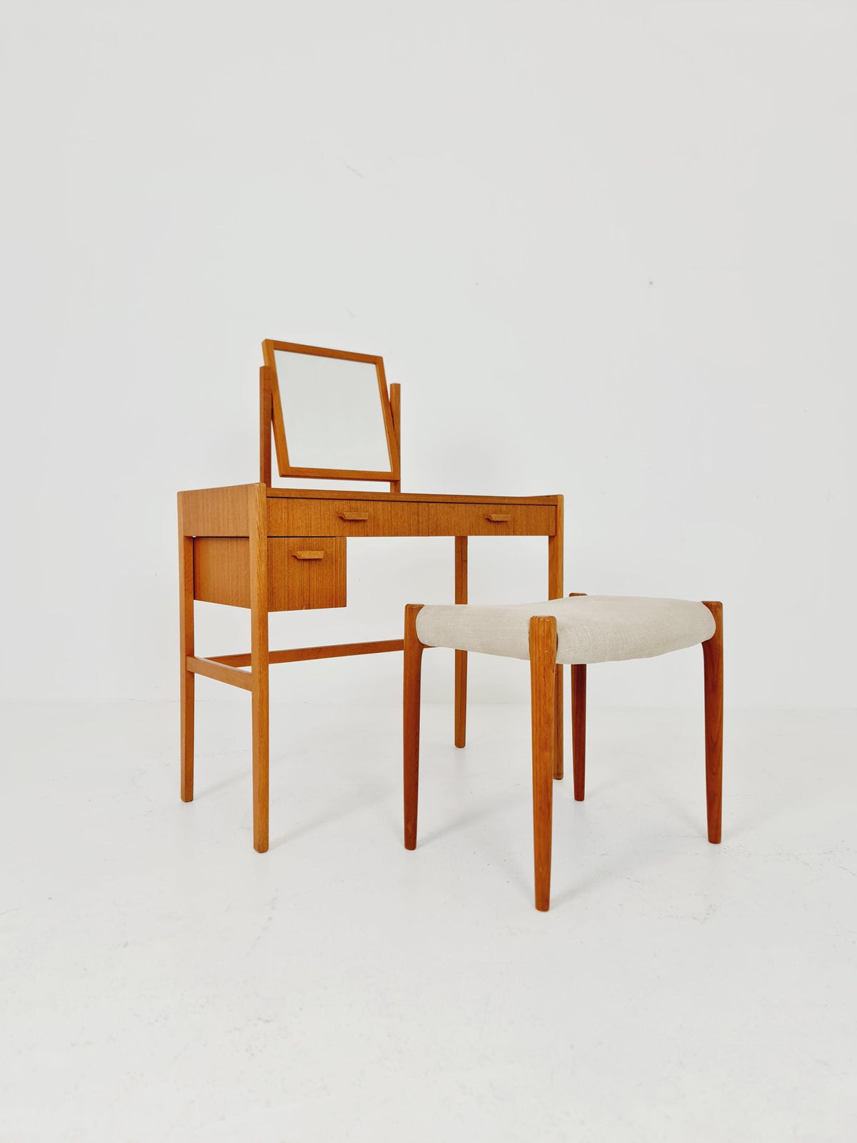 Mid Century Modern Danish Teak vanity table make up table , 1960s