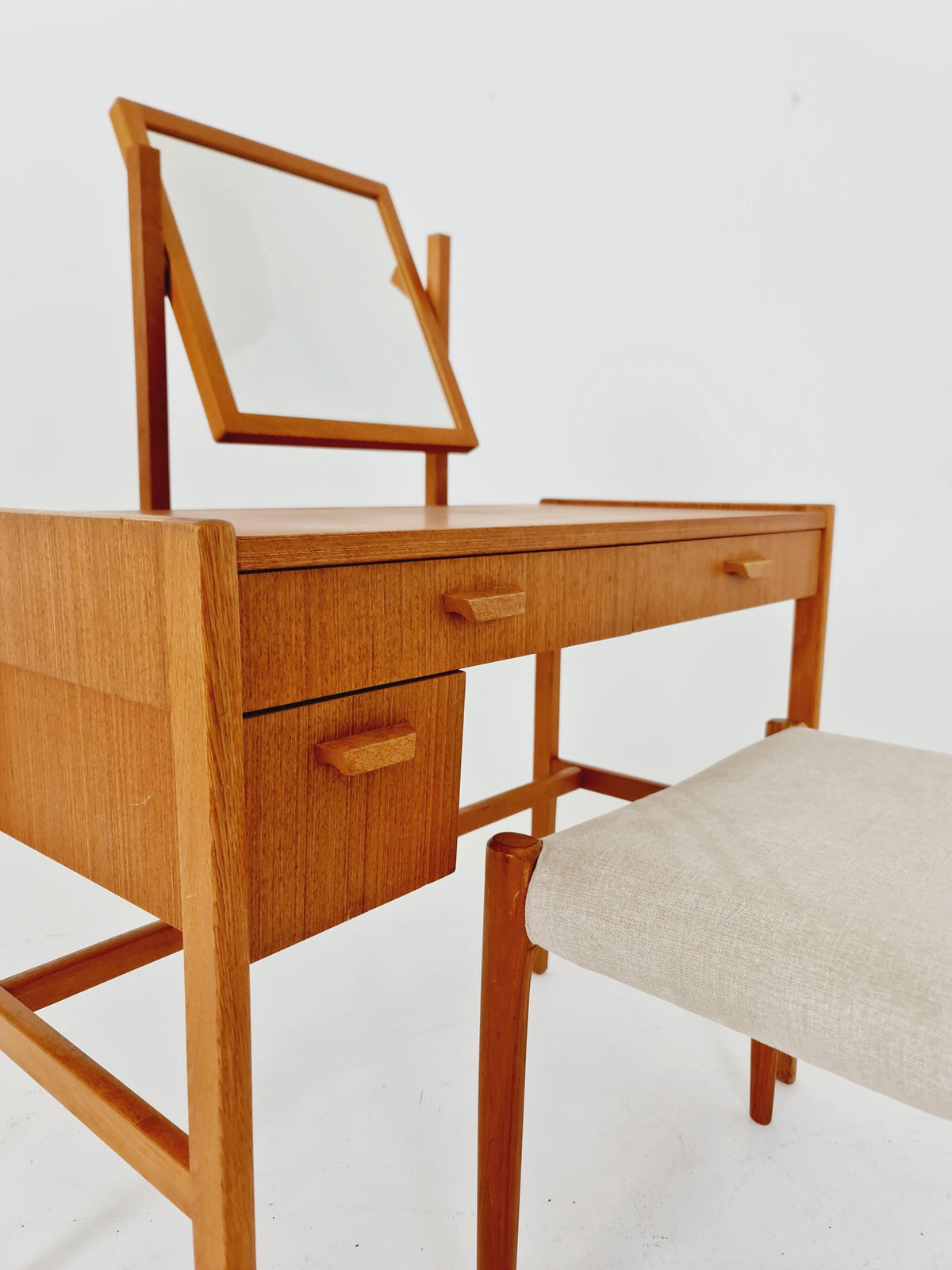Mid Century Modern Danish Teak vanity table make up table , 1960s