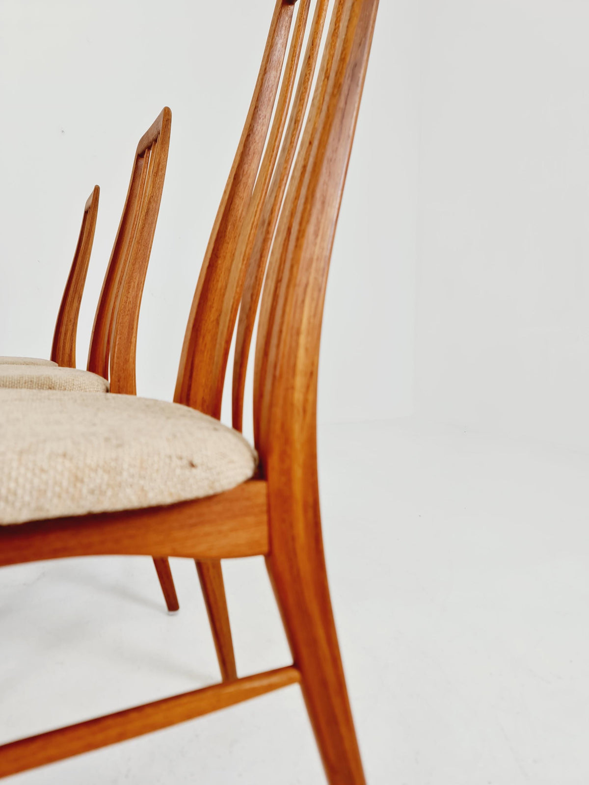 Midcentury teak Dining Eva chairs by Niels Koefoed for Koefoeds Hornslet 1960s, set of 6