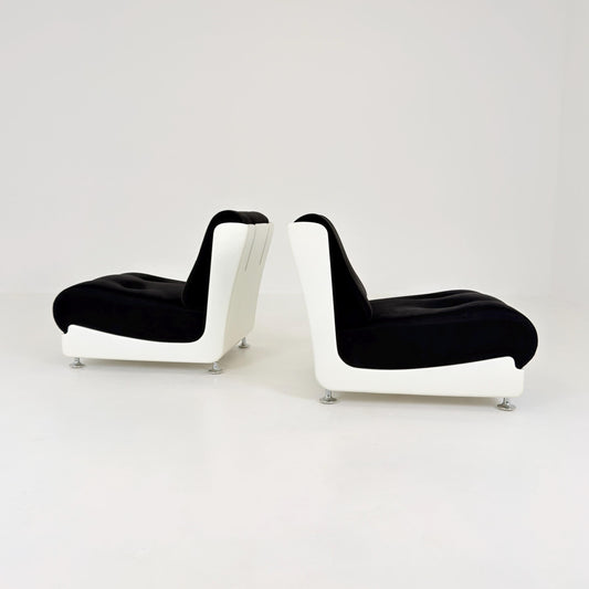 Set of 2 Rare Mid-Century Space Age Modular Lounge Chairs by Mario Bellini for Roche Bobois, 1970s Italy