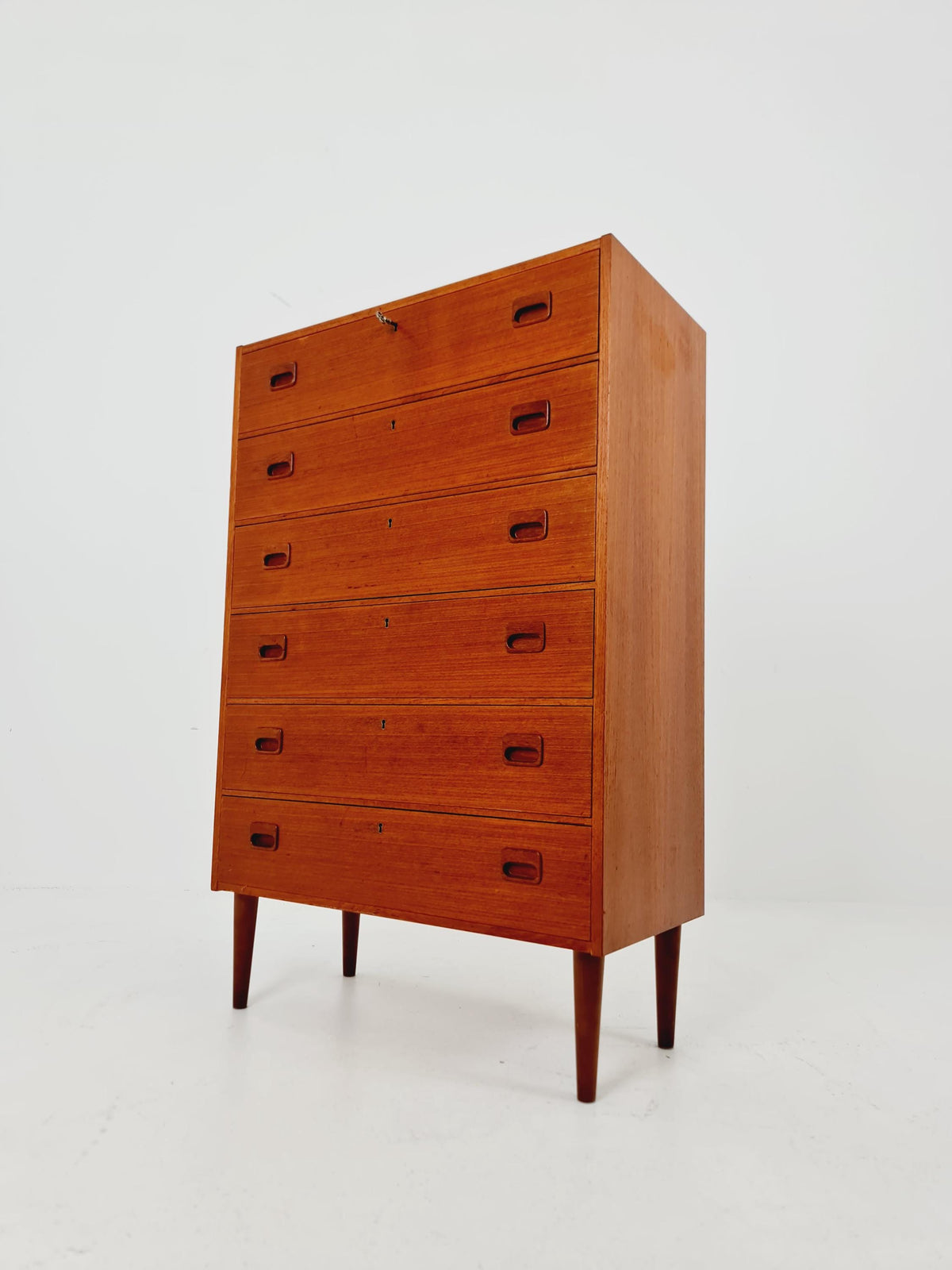 Midcentury danish design chest of drawers / drawer dresser /6 drawers cabinet By Ejsing Möbelfabrik 1960s