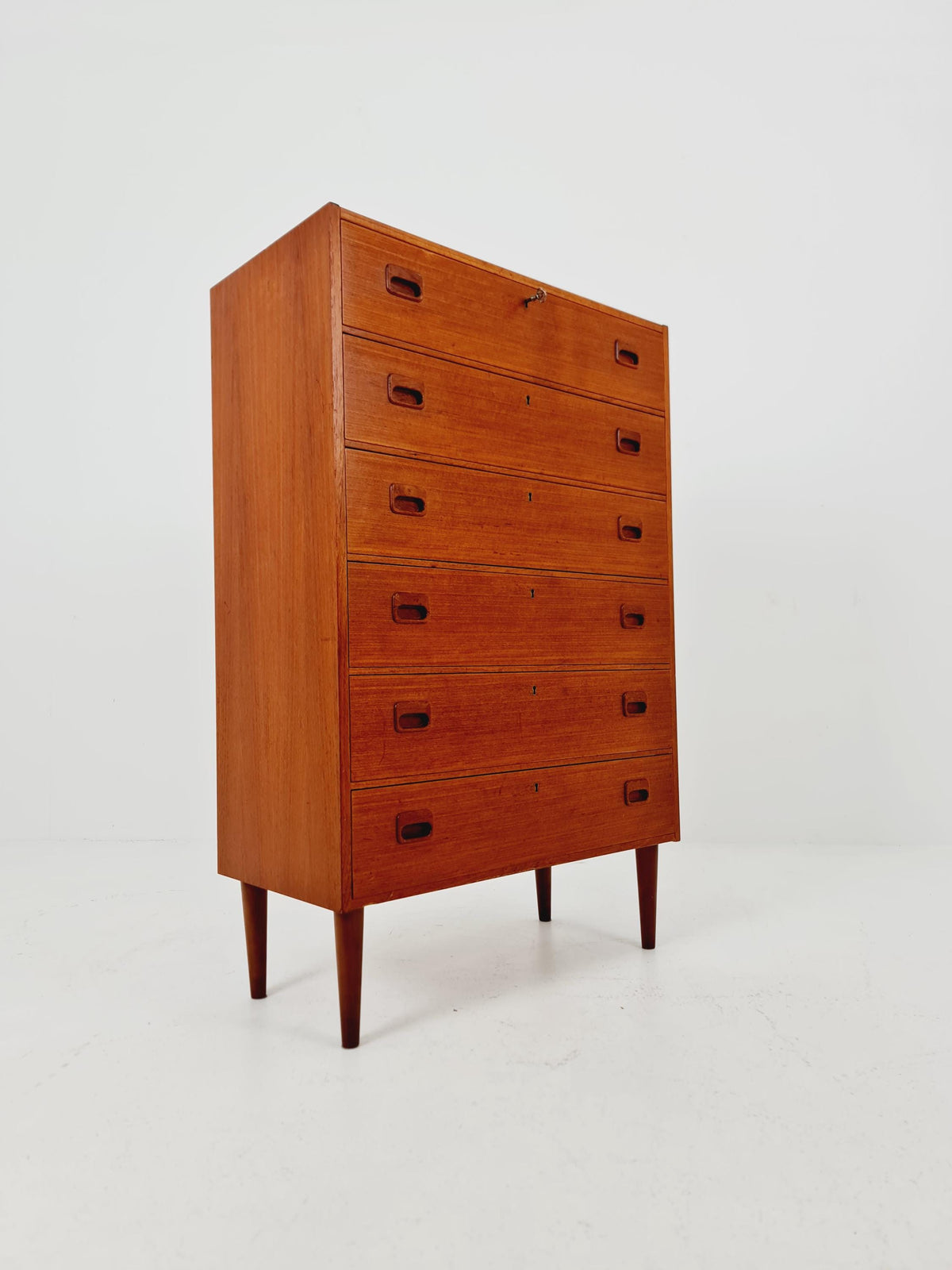 Midcentury danish design chest of drawers / drawer dresser /6 drawers cabinet By Ejsing Möbelfabrik 1960s