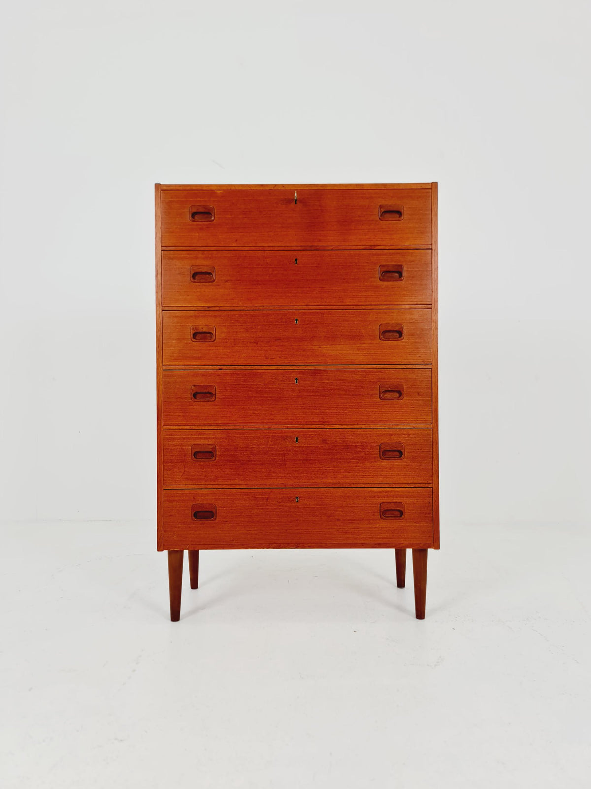 Midcentury danish design chest of drawers / drawer dresser /6 drawers cabinet By Ejsing Möbelfabrik 1960s