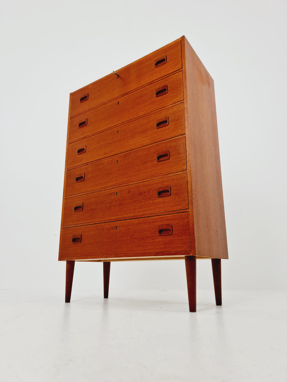 Midcentury danish design chest of drawers / drawer dresser /6 drawers cabinet By Ejsing Möbelfabrik 1960s