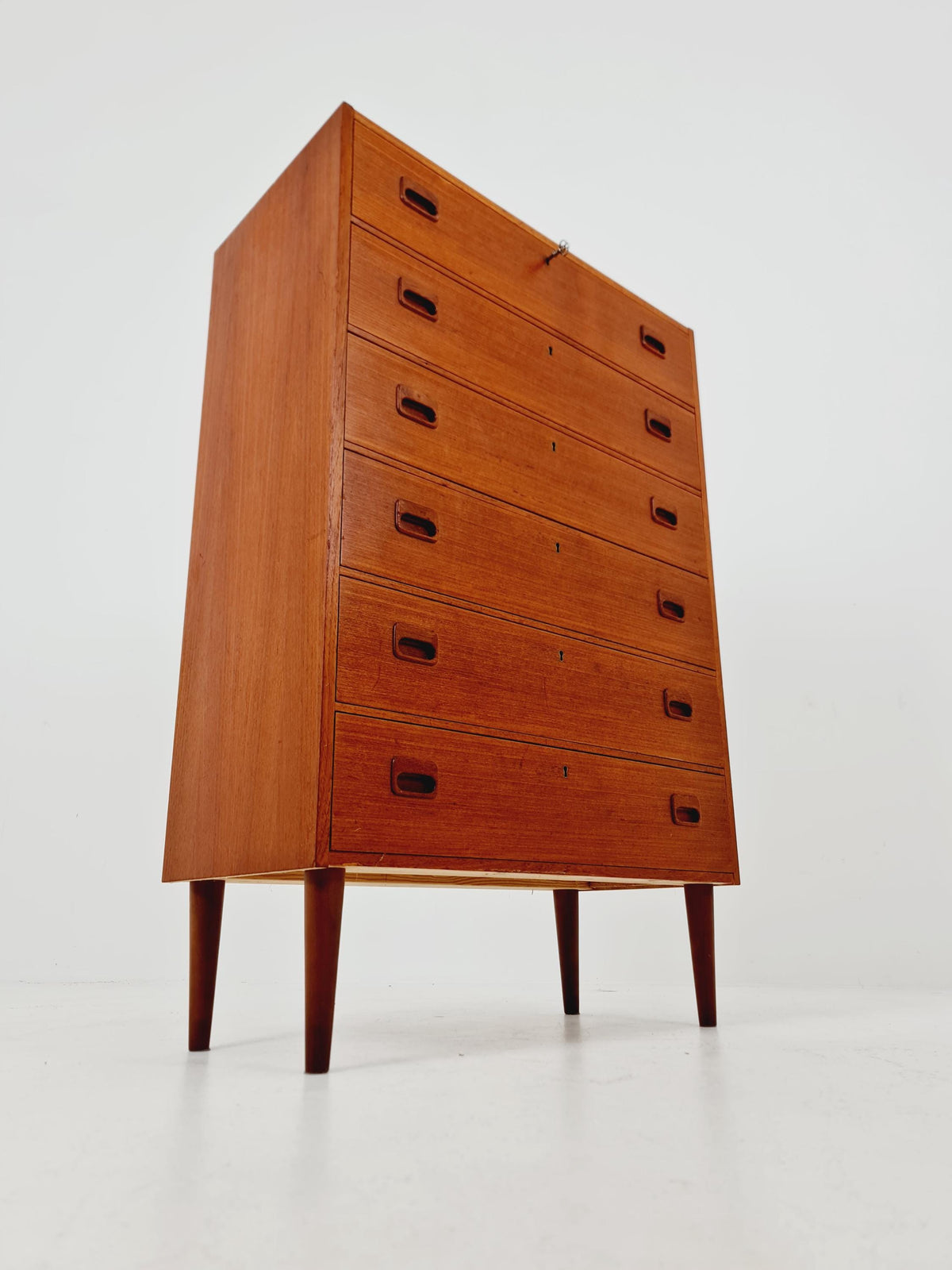 Midcentury danish design chest of drawers / drawer dresser /6 drawers cabinet By Ejsing Möbelfabrik 1960s