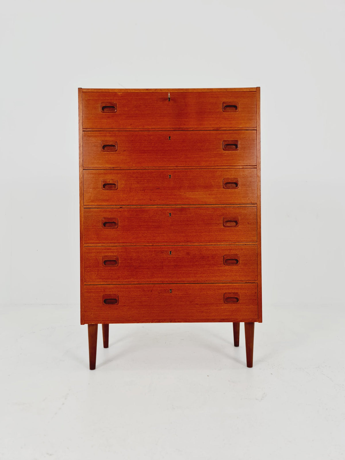 Midcentury danish design chest of drawers / drawer dresser /6 drawers cabinet By Ejsing Möbelfabrik 1960s
