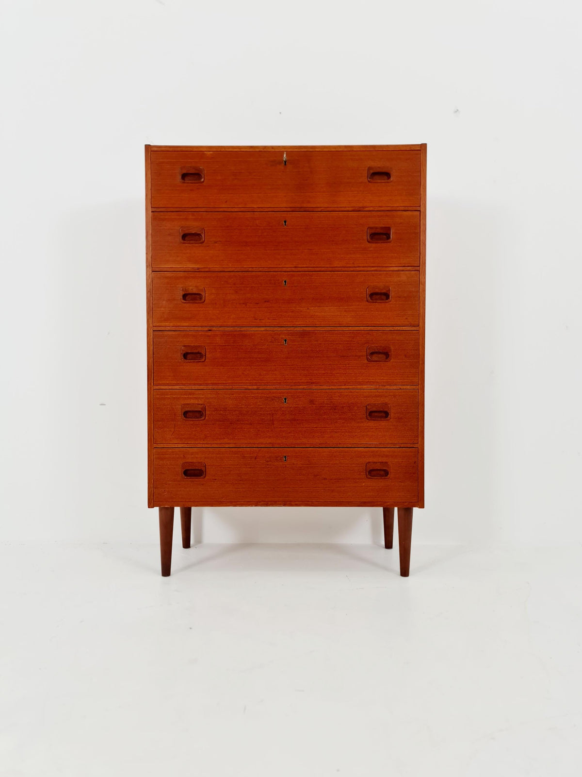 Midcentury danish design chest of drawers / drawer dresser /6 drawers cabinet By Ejsing Möbelfabrik 1960s