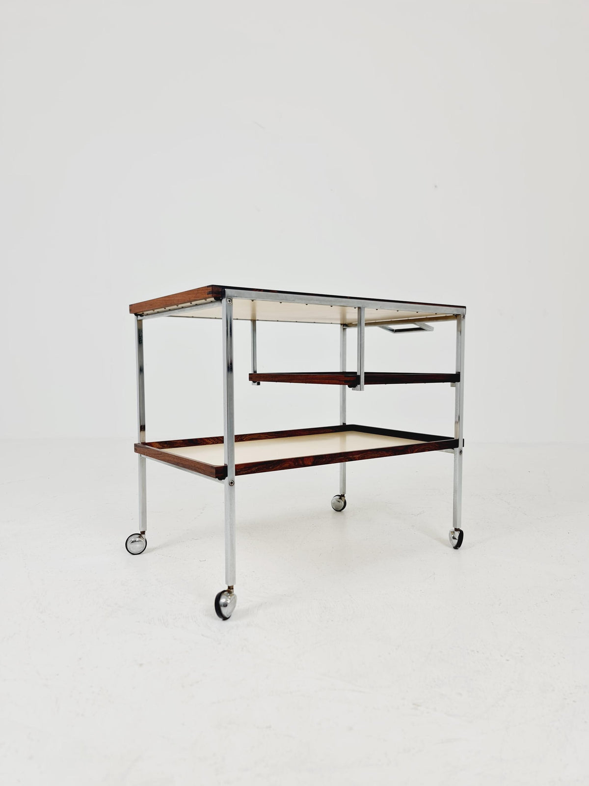 Rare Vintage Danish mid century trolley bar cart by Poul Nørreklit for cabinetmaker E. Pedersen 1960s
