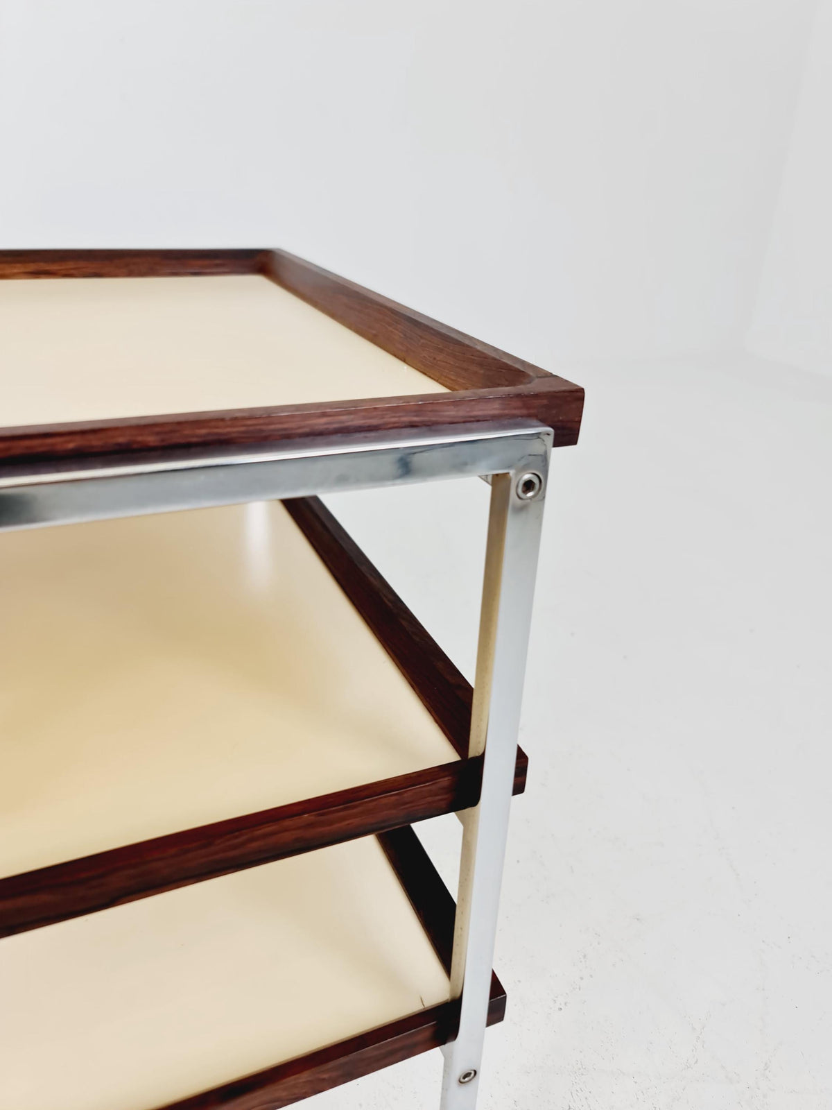 Rare Vintage Danish mid century trolley bar cart by Poul Nørreklit for cabinetmaker E. Pedersen 1960s