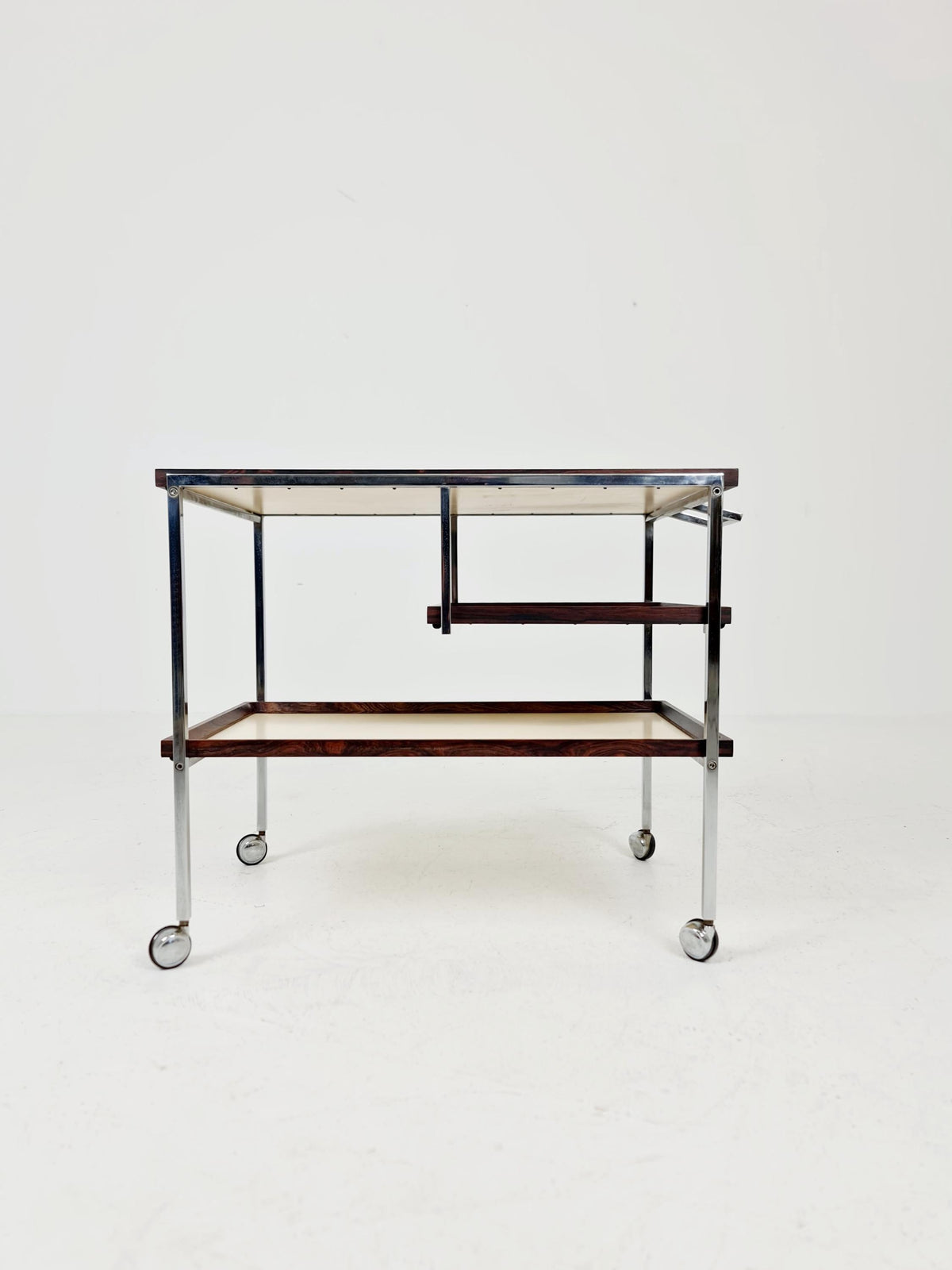 Rare Vintage Danish mid century trolley bar cart by Poul Nørreklit for cabinetmaker E. Pedersen 1960s