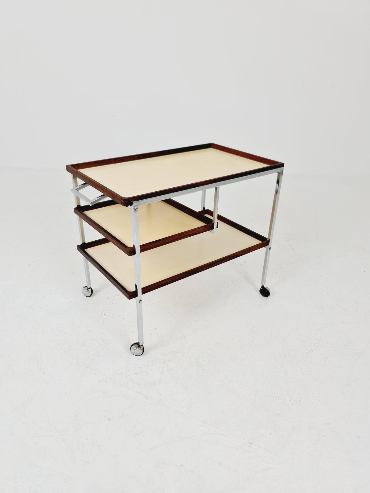 Rare Vintage Danish mid century trolley bar cart by Poul Nørreklit for cabinetmaker E. Pedersen 1960s