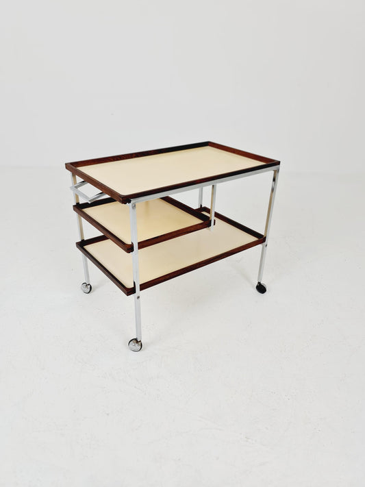 Rare Vintage Danish mid century trolley bar cart by Poul Nørreklit for cabinetmaker E. Pedersen 1960s