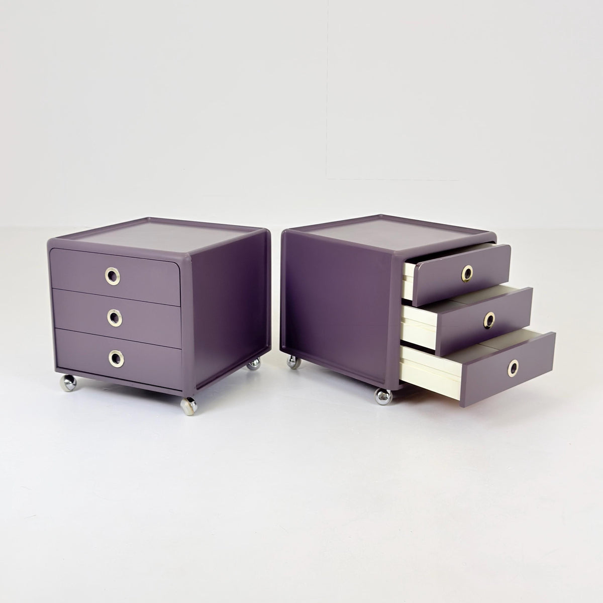 Rare Set of 2 Mid-Century Space Age Nightstands by Peter Ghyczy for Horn Collection, Germany, 1970s