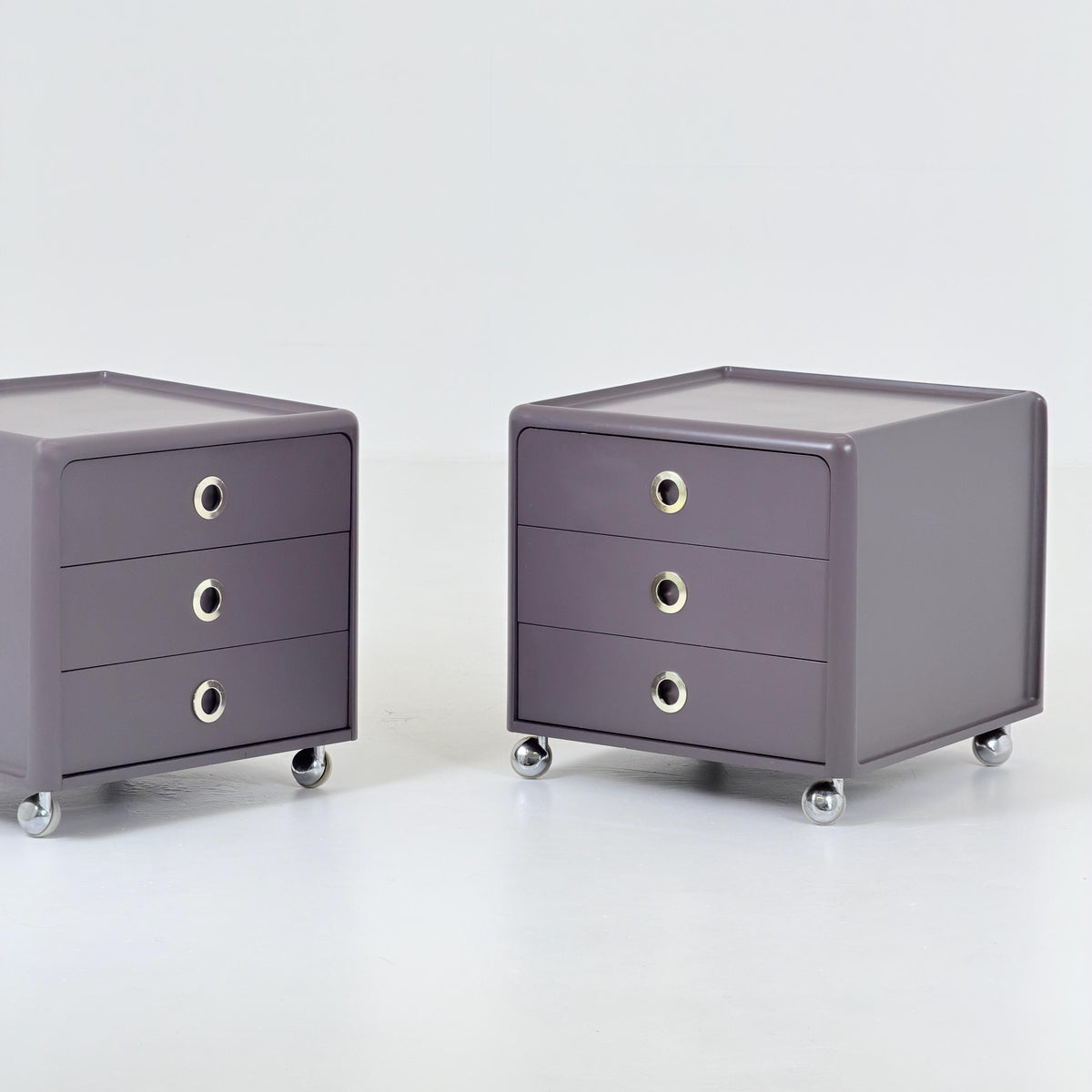 Rare Set of 2 Mid-Century Space Age Nightstands by Peter Ghyczy for Horn Collection, Germany, 1970s