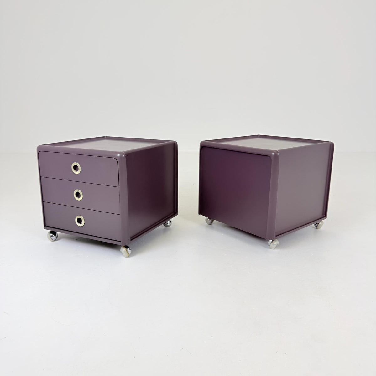 Rare Set of 2 Mid-Century Space Age Nightstands by Peter Ghyczy for Horn Collection, Germany, 1970s
