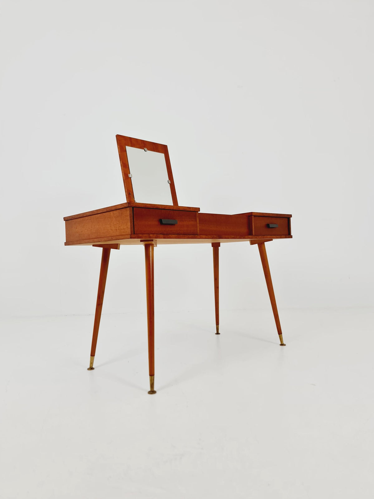 Mid Century Modern German Teak Desk / vanity table/ make up, 1950s