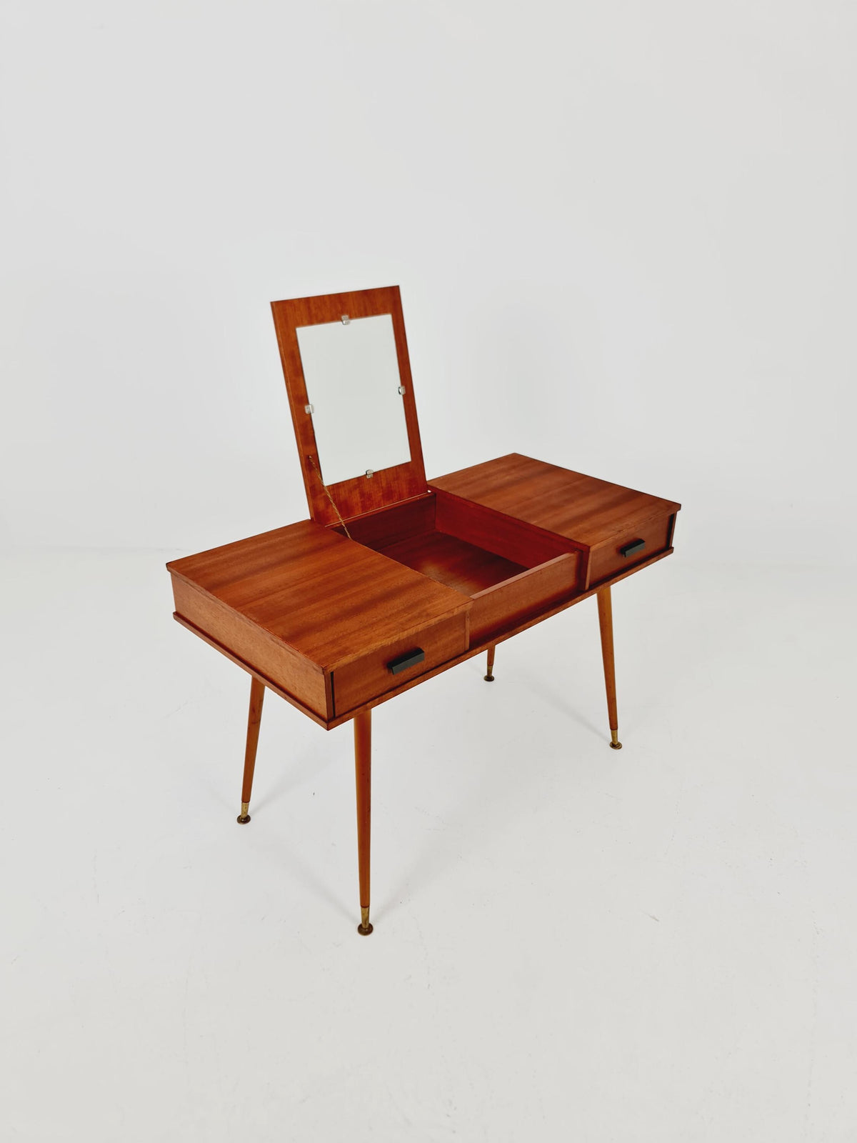 Mid Century Modern German Teak Desk / vanity table/ make up, 1950s