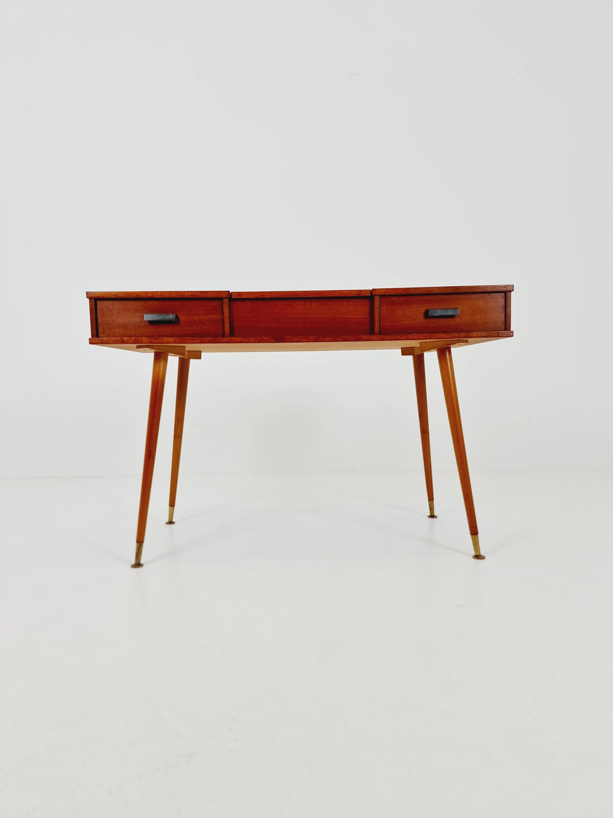 Mid Century Modern German Teak Desk / vanity table/ make up, 1950s