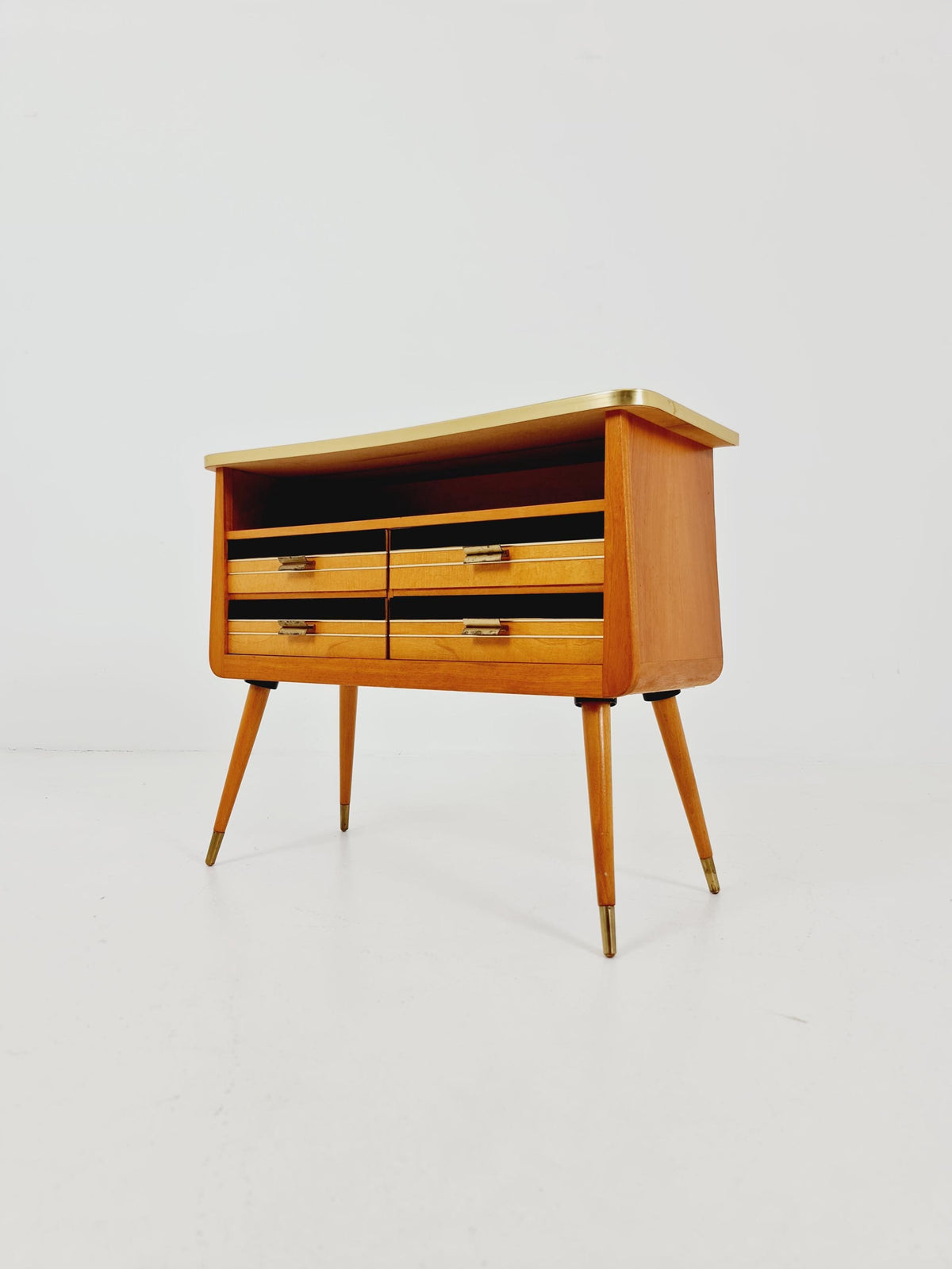Rare German mid-century Ash wood small sideboard /side table, 1950s