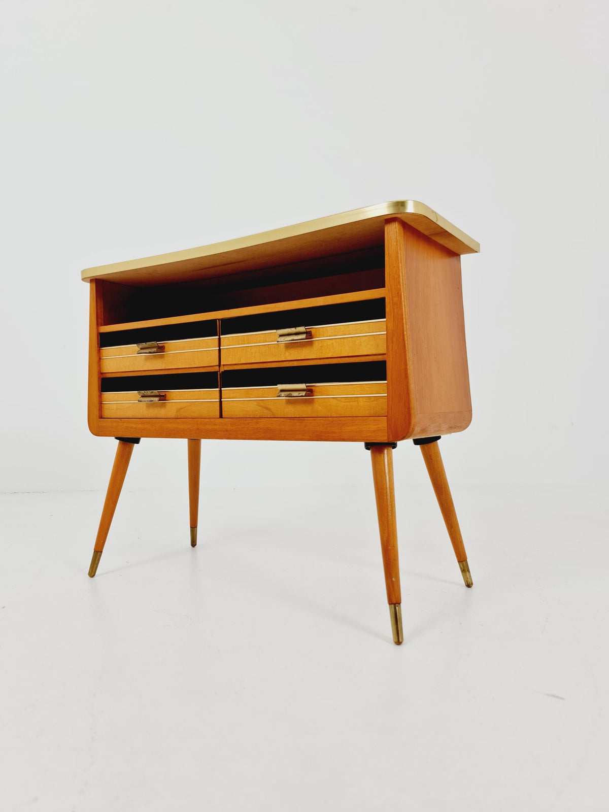 Rare German mid-century Ash wood small sideboard /side table, 1950s