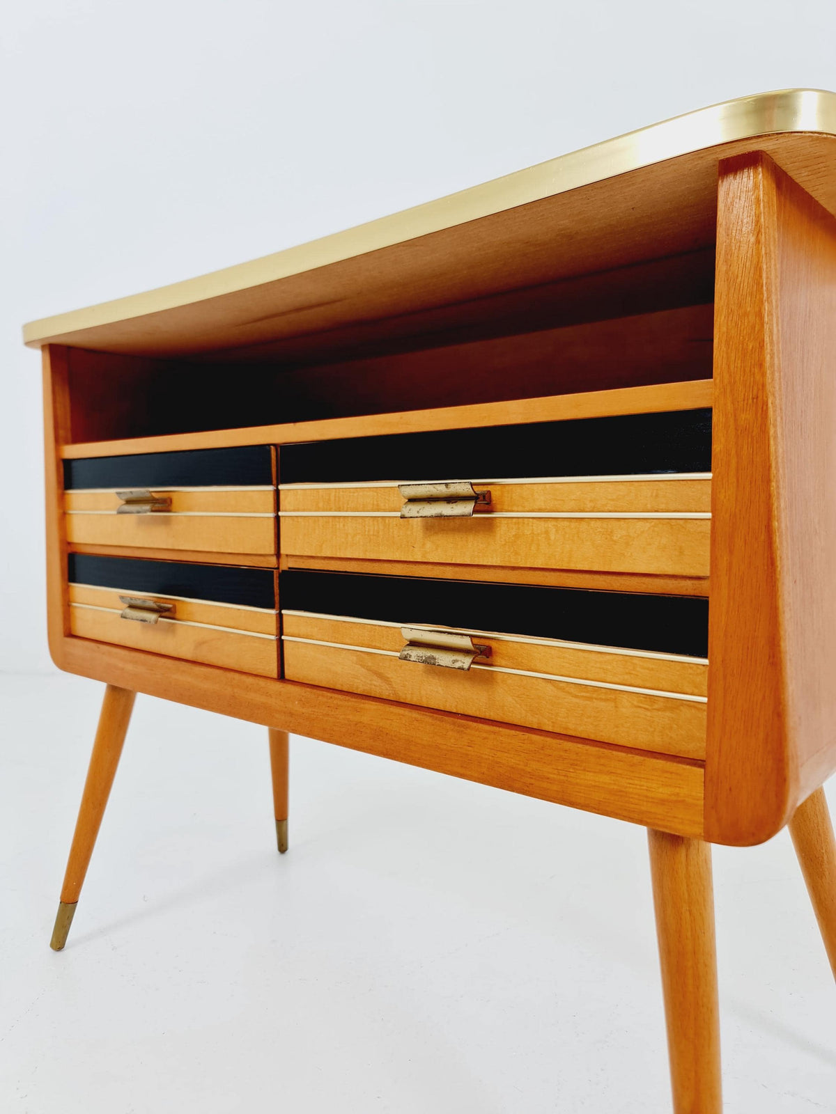 Rare German mid-century Ash wood small sideboard /side table, 1950s