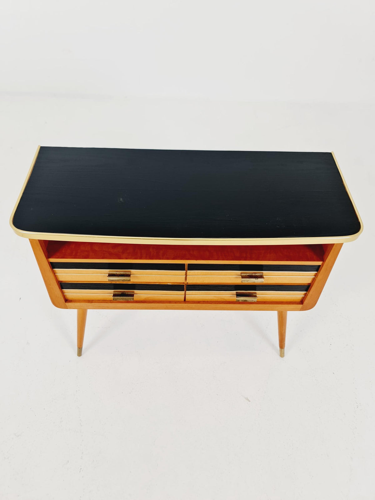 Rare German mid-century Ash wood small sideboard /side table, 1950s