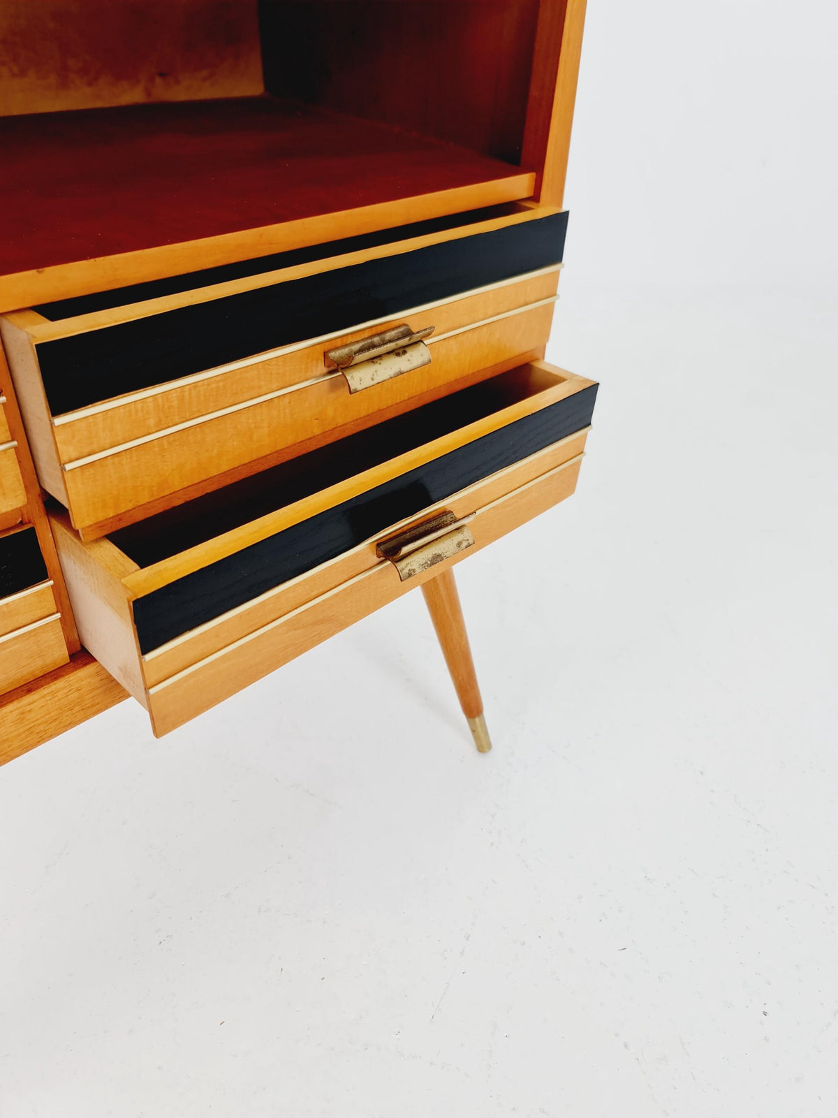 Rare German mid-century Ash wood small sideboard /side table, 1950s