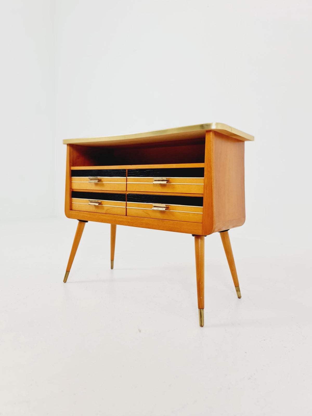 Rare German mid-century Ash wood small sideboard /side table, 1950s