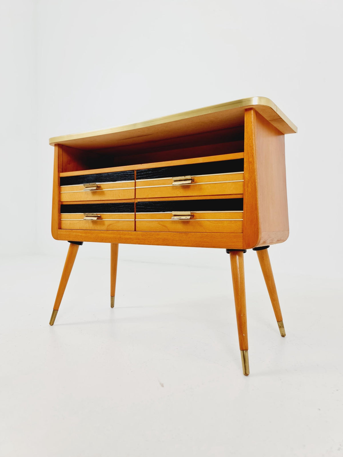 Rare German mid-century Ash wood small sideboard /side table, 1950s