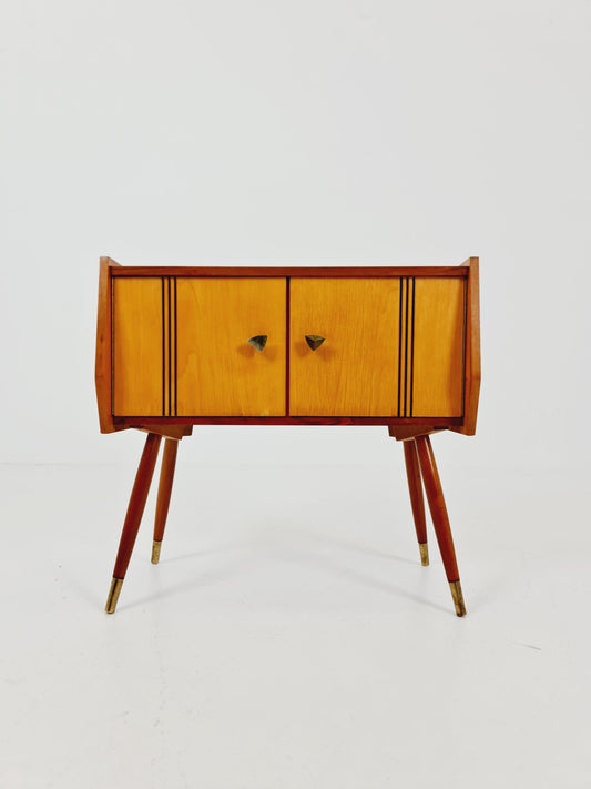 Rare German mid-century Walnut small sideboard /side table, 1950s