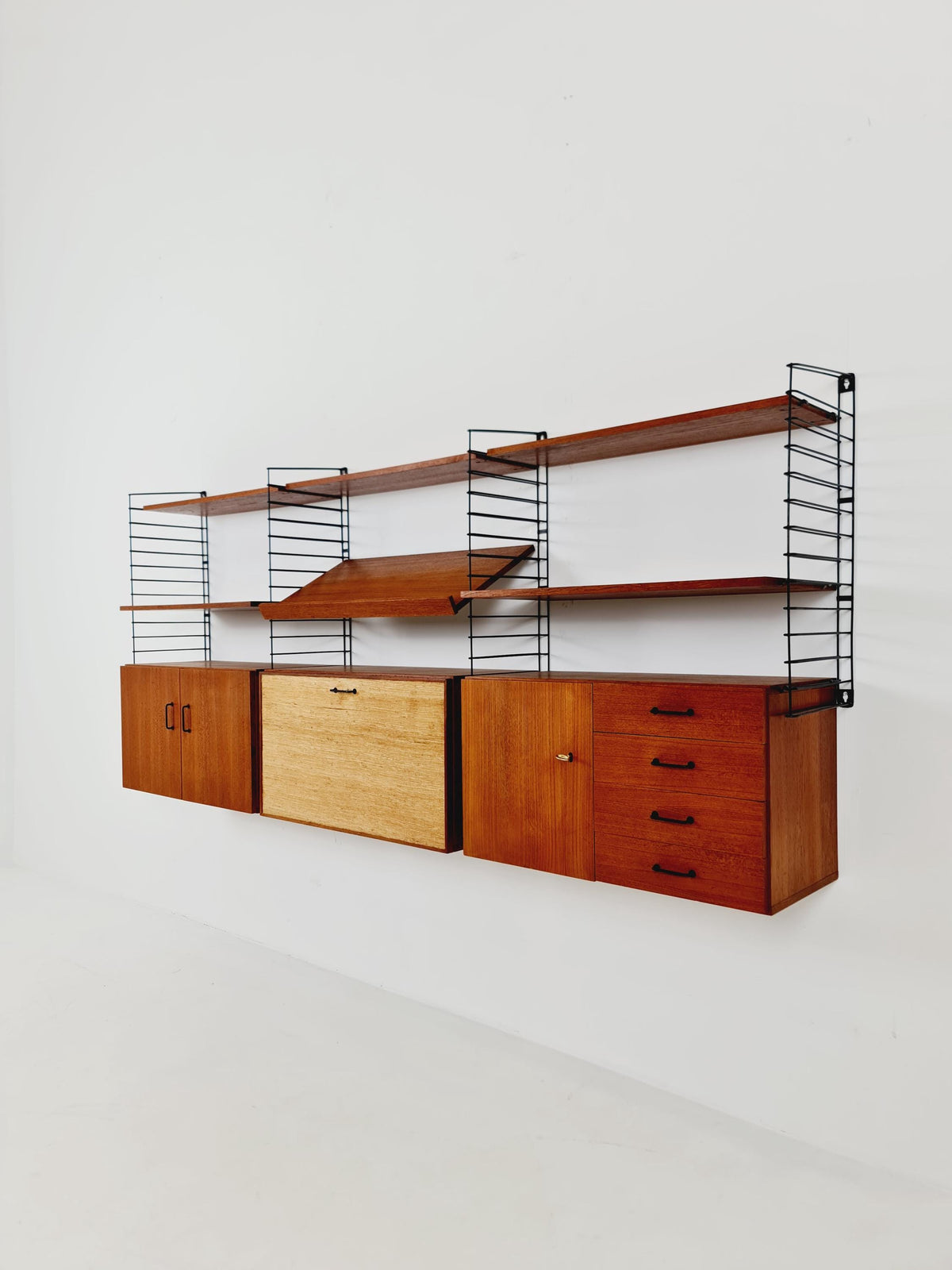 German shelf-system by Mustring West Germany teak , 1950s