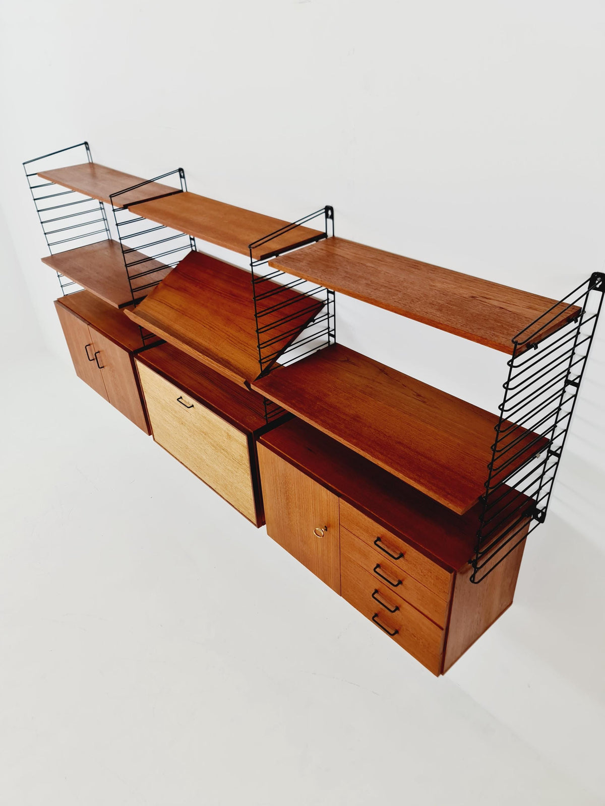 German shelf-system by Mustring West Germany teak , 1950s