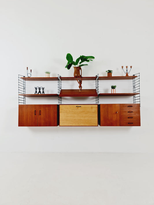 German shelf-system by Mustring West Germany teak , 1950s