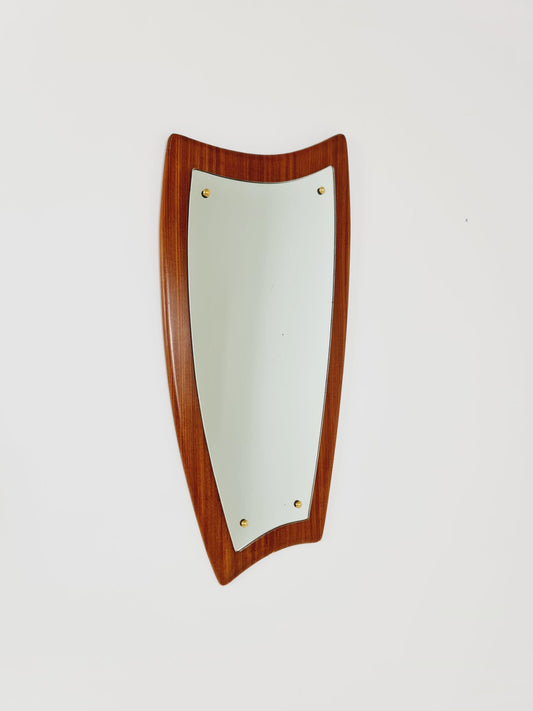 Mid Century asymmetric dansih Original kidney wall mirror from the 60s Rockabilly