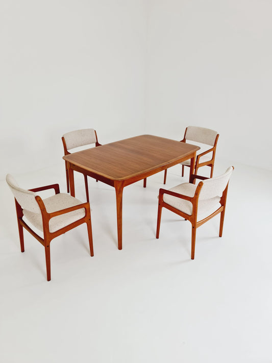 German teak & walnut dining table by Lübke, 1960s